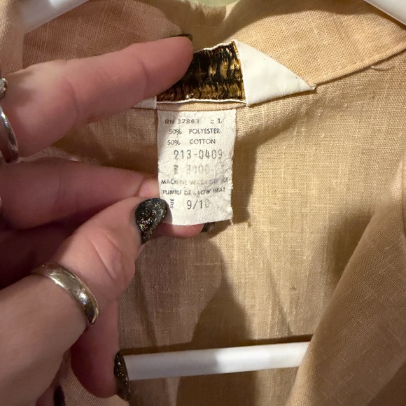 Vintage JC Penny Beige Button-Up Dress - Picture 5 of 5